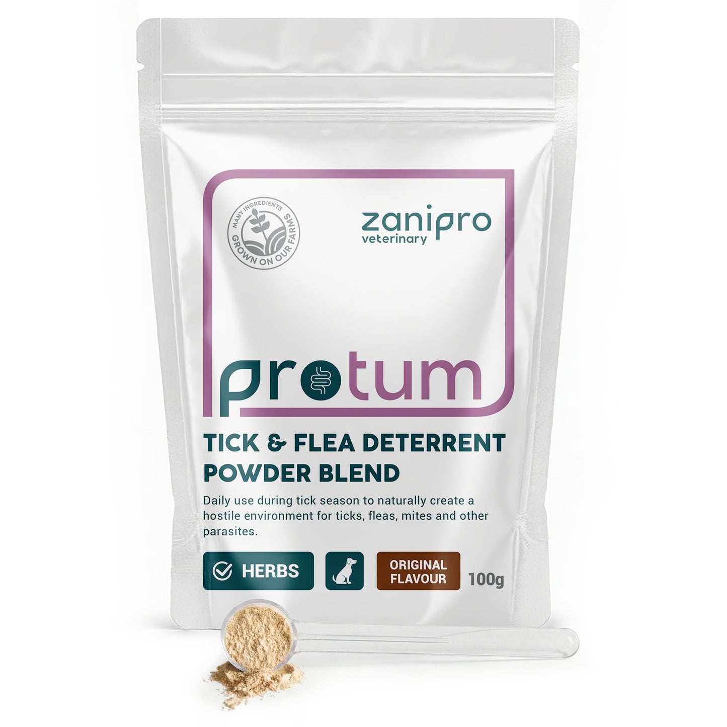 Zanipro Natural Tick & Flea Support Powder for Dogs | Thiamine & Brewer’s Yeast | 100g