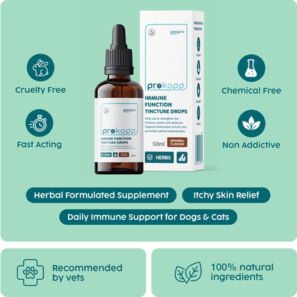 Immune Support Drops for Dogs & Cats – Slippery Elm Digestion & Detox (50ml)