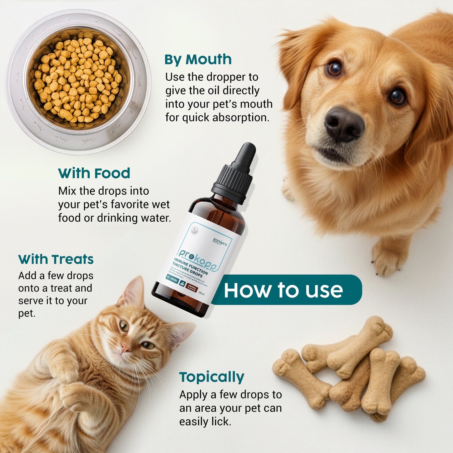 Immune Support Drops for Dogs & Cats – Slippery Elm Digestion & Detox (50ml)