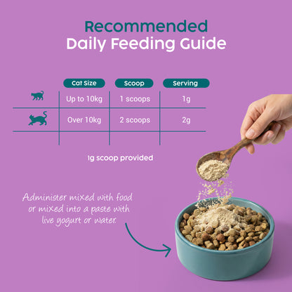 Cat Calming Powder – Anxiety & Stress Relief with L-Tryptophan & Probiotics (100g)