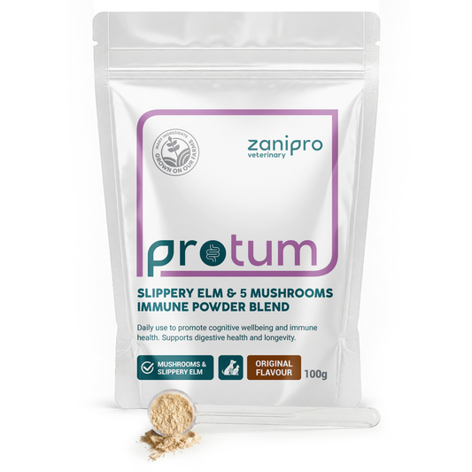 Zanipro Protum immune powder blend packaging on a white background